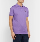 Ralph Lauren Purple Label - Logo-Embroidered Cotton-Piqué Polo Shirt - Purple