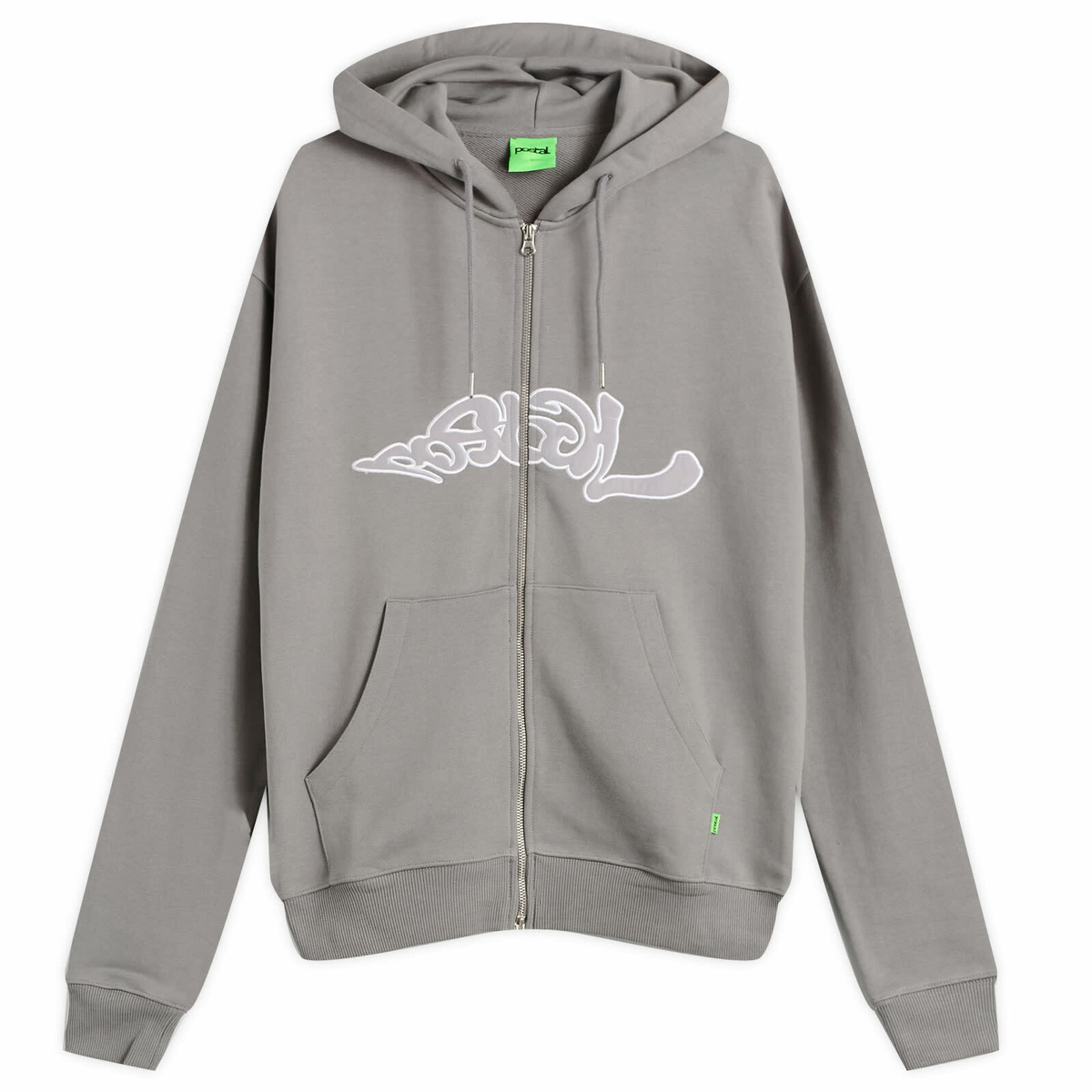 POSTAL Men's Trip Applique Zip Hoodie in Concrete