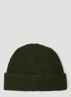 Compass Patch Beanie Hat in Dark Green