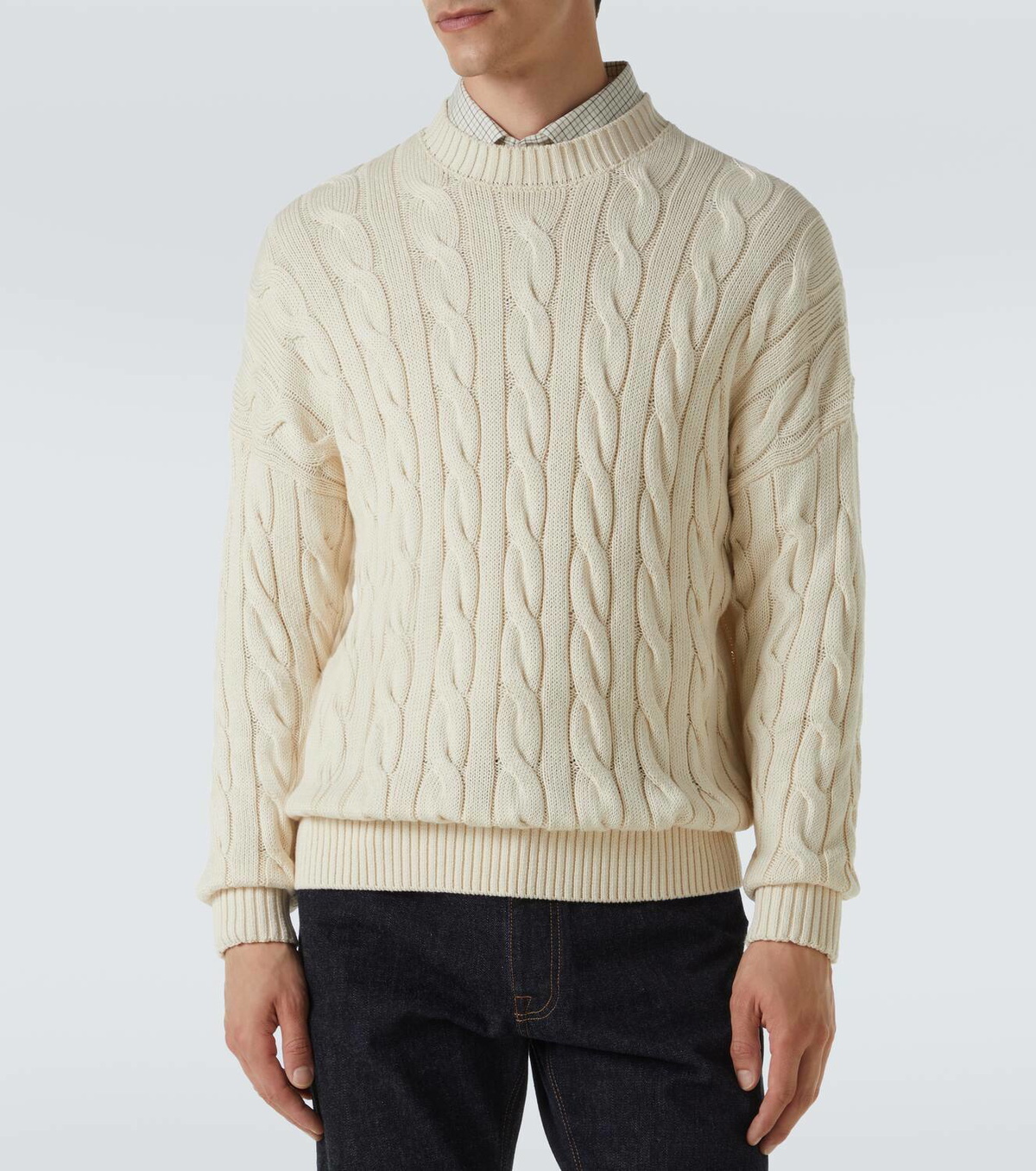 Dunhill Cable-knit cotton and silk sweater