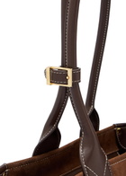 Ganni Posy Small Leather and Suede Shoulder bag - Dark Brown - One Size