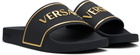 Versace Black & Gold Logo Pool Slides