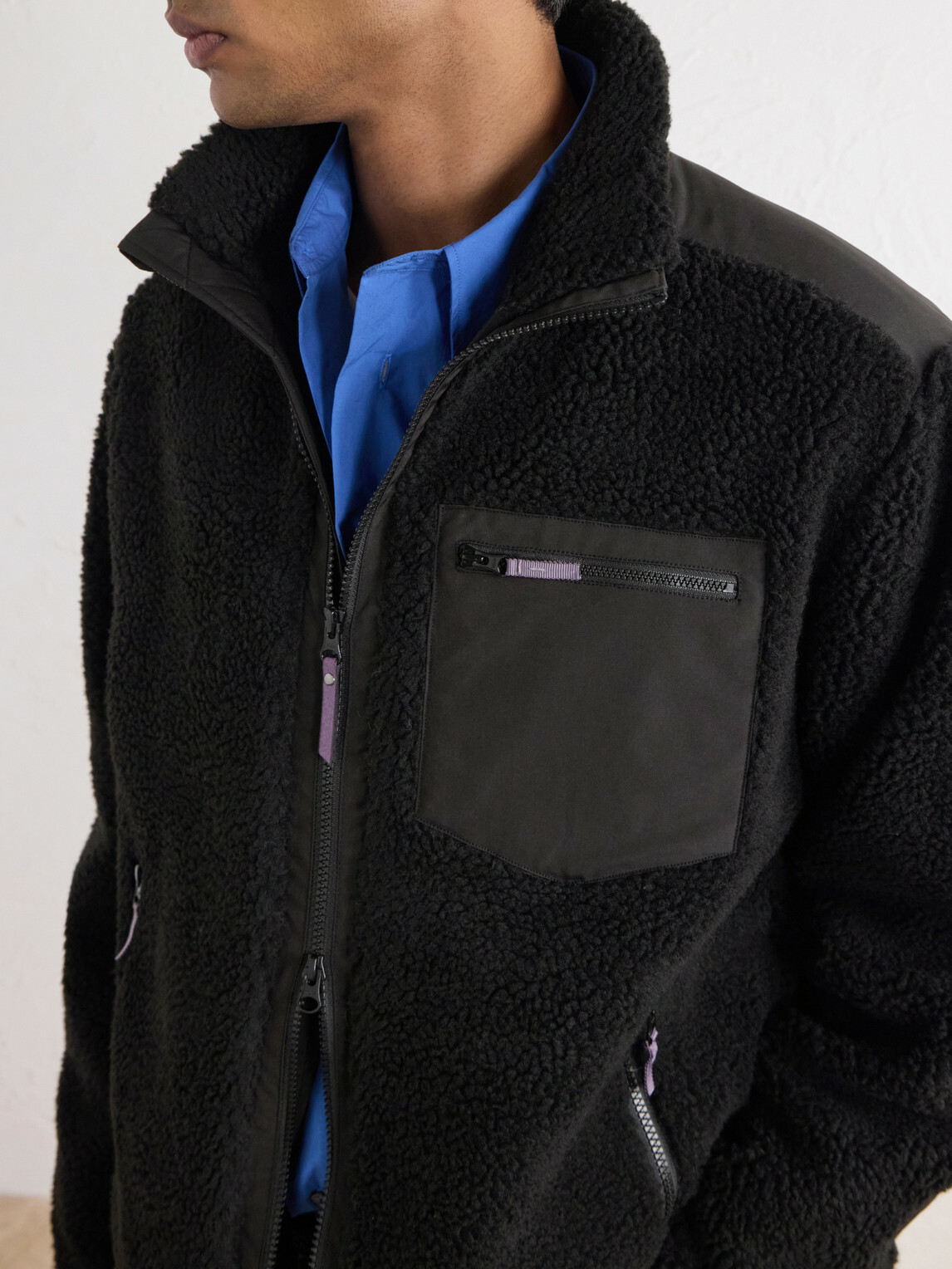 Corridor - Shell-Trimmed Fleece Jacket - Black