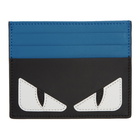 Fendi Blue and Black Bag Bugs Card Holder