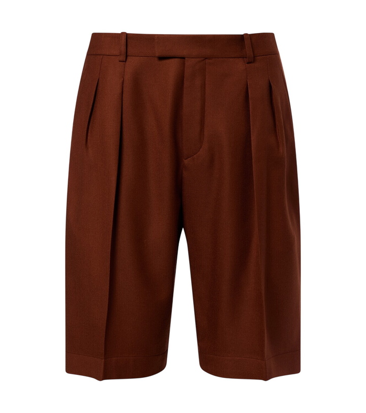 Photo: Saint Laurent Pleated cashmere Bermuda shorts