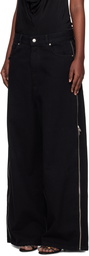 LU'U DAN Black Side Zip Jeans