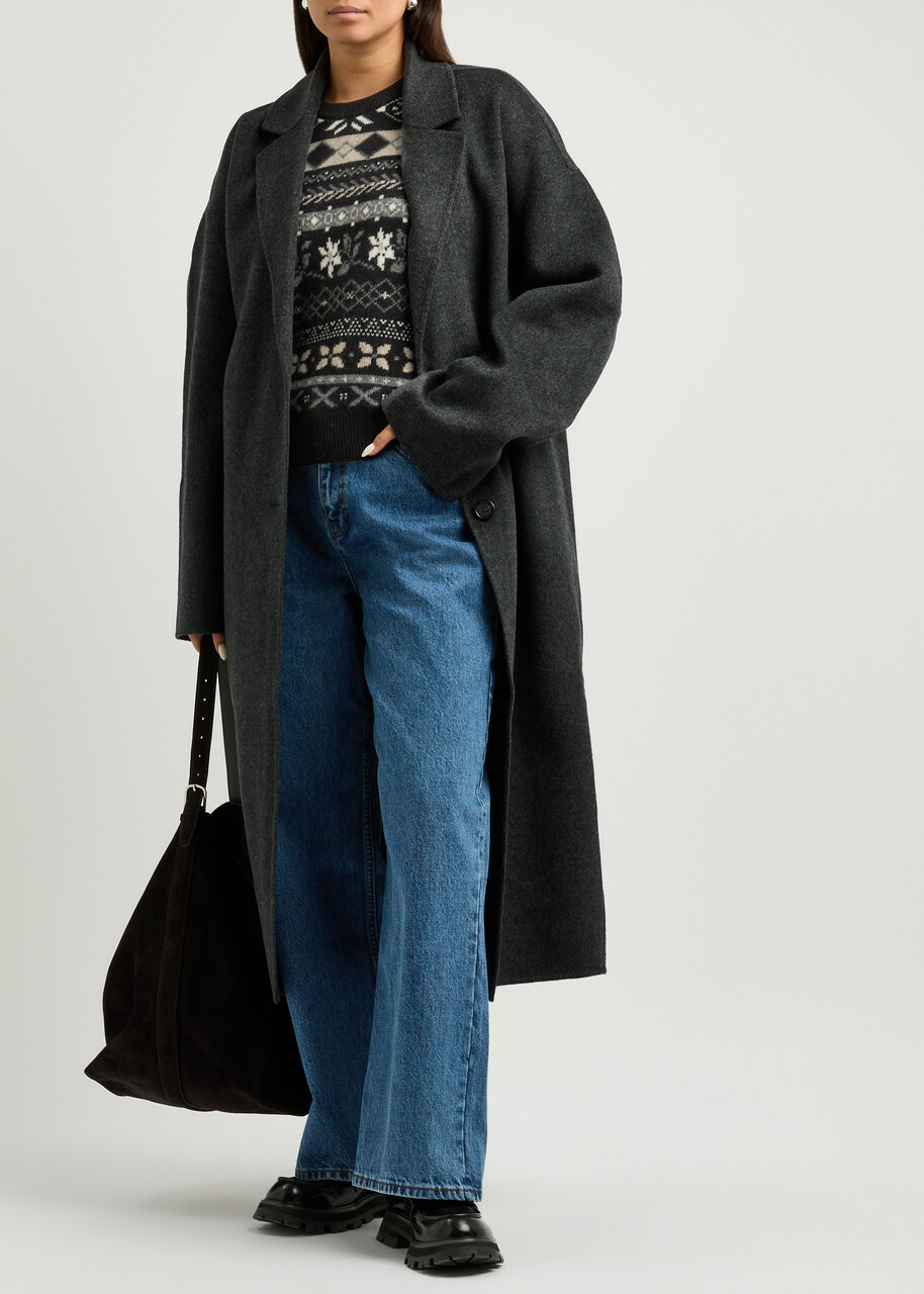 Skall Studio Ellinor Fair-Isle Wool Jumper Black Grey