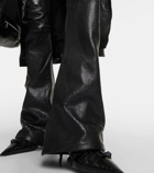 Balenciaga High-rise leather flared pants