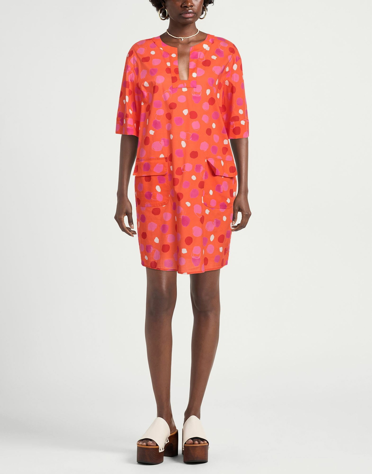 Manila Grace Womens Mini dress in Orange