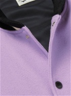 Wacko Maria - Logo-Embroidered Leather-Trimmed Wool-Blend Felt Varsity Jacket - Purple
