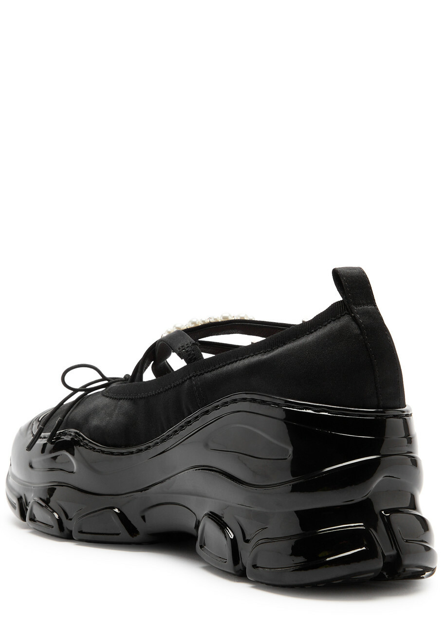 Simone Rocha Embellished Satin Sneakers Black Simone Rocha