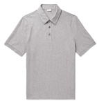 Brioni - Herringbone Cotton-Jersey Polo Shirt - Men - Gray