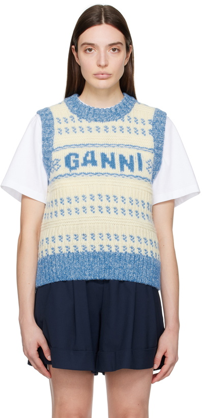 Photo: GANNI Off-White Jacquard Vest