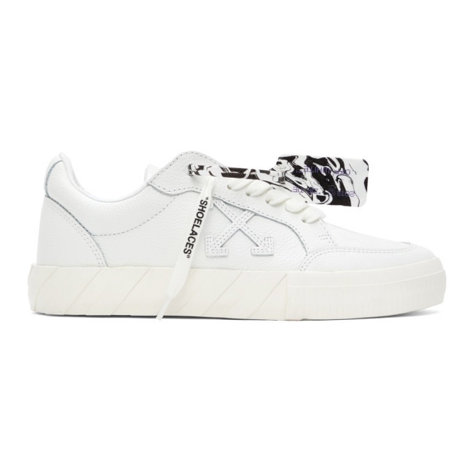 Photo: Off-White White Leather Vulcanized Low Sneakers
