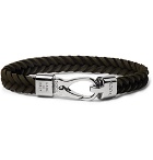 Tod's - Woven Leather and Silver-Tone Bracelet - Army green
