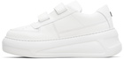 Acne Studios White Velcro Strap Platform Sneakers