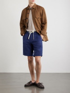 Eleventy - Wide-Leg Lyocell and Linen-Blend Twill Shorts - Blue