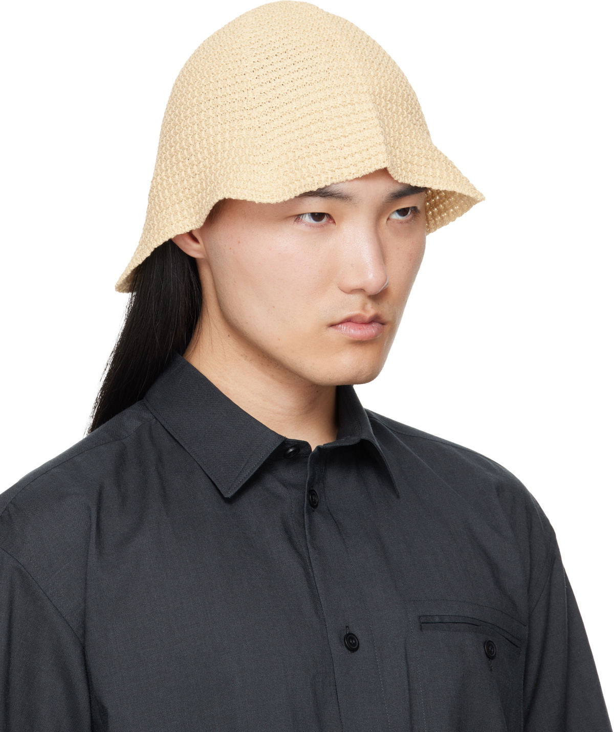 HOMME PLISSÉ ISSEY MIYAKE Off-White Crochet Hat