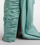 Marmar Halim Draped pleated taffeta bustier gown