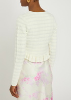 Loveshackfancy Rogan Pointelle-knit Cropped Cardigan Ivory