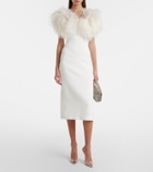David Koma Feather-trimmed cocktail dress