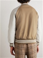 Golden Bear - The Ralston Wool-Blend and Leather Bomber Jacket - Neutrals