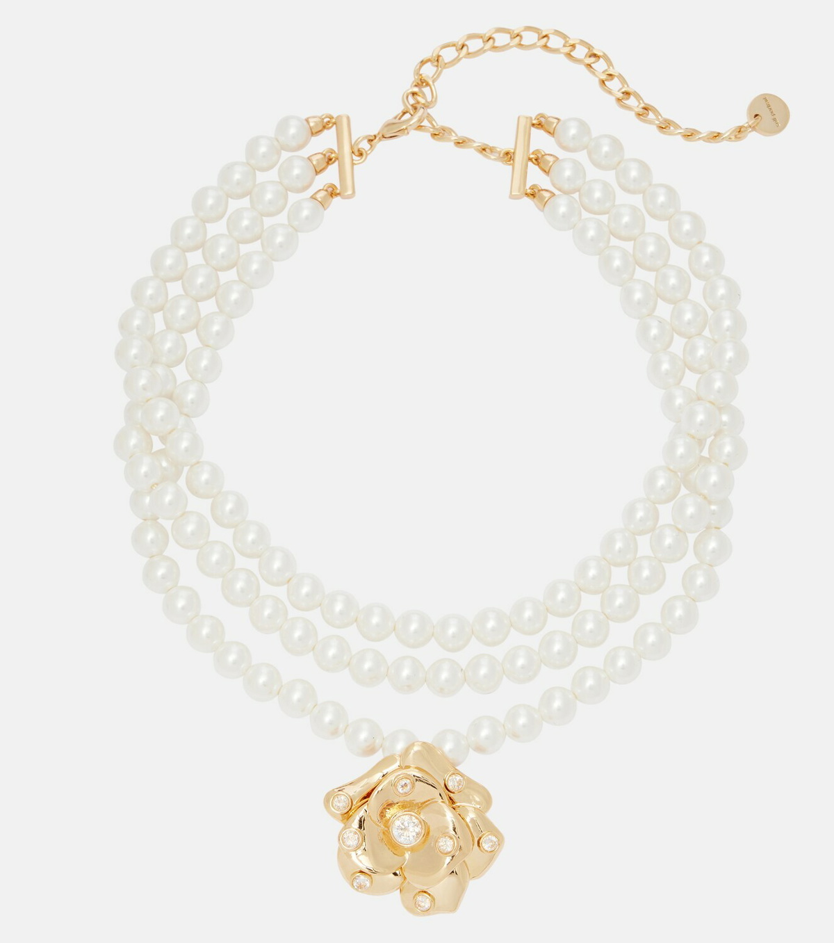 Self-Portrait Crystal-embellished floral choker