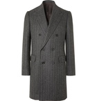 Kingsman - Double-Breasted Herringbone Alpaca Coat - Gray