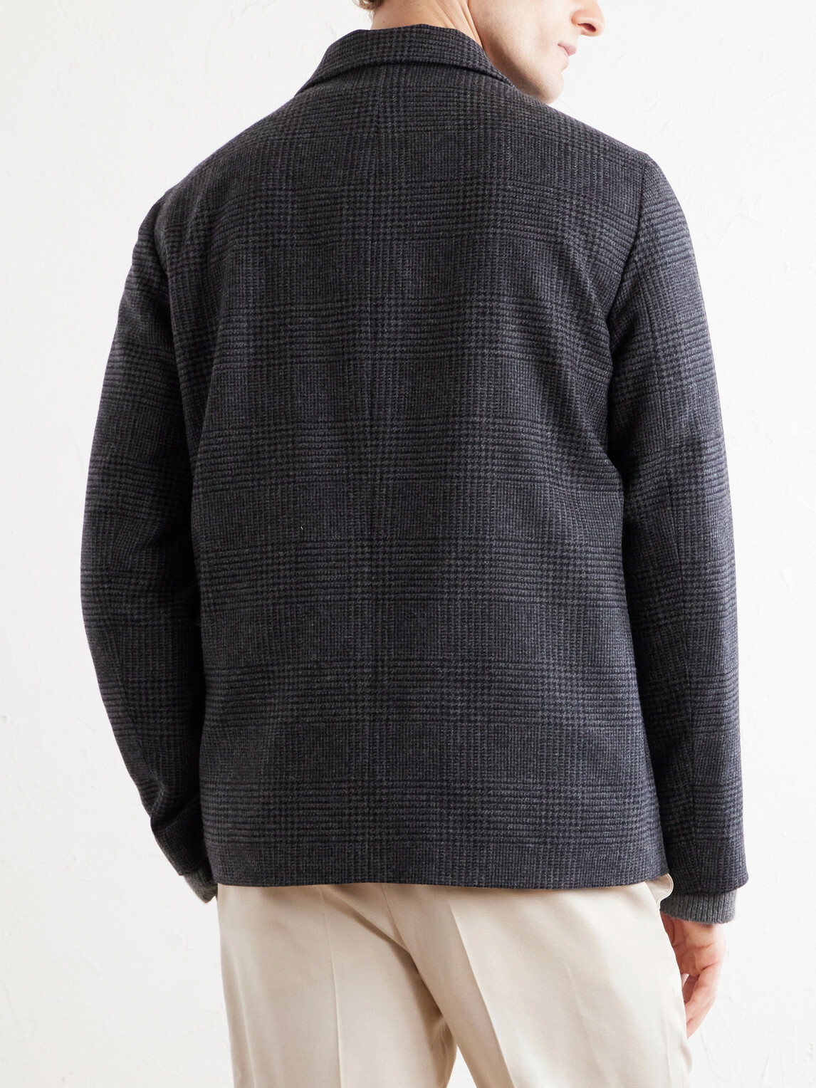 Lardini - Prince of Wales Wool and Cashmere-Blend Jacket - Gray