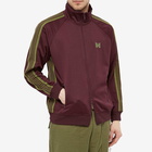 Needles Men's Poly Smooth Track Jacket in Maroon