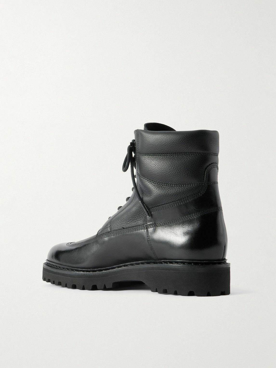 John Lobb - Peak Panelled Leather Boots - Black