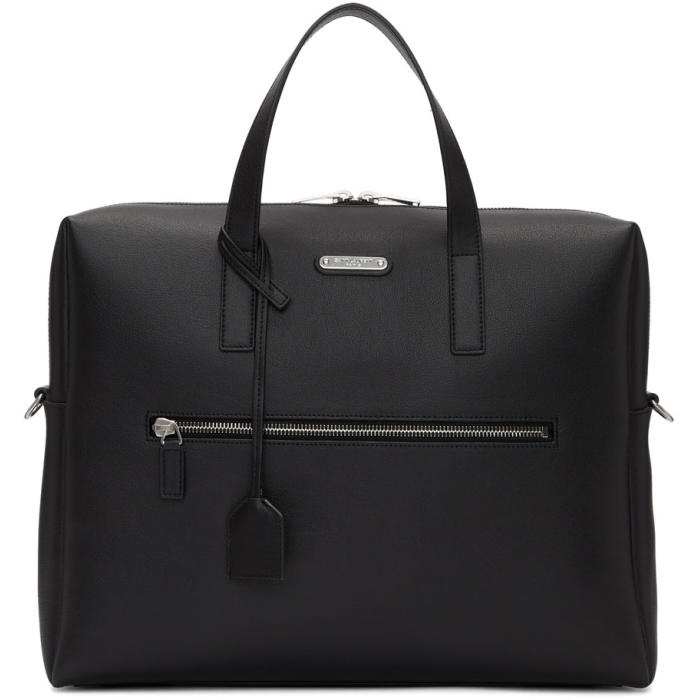 Photo: Saint Laurent Black Leather ID Briefcase