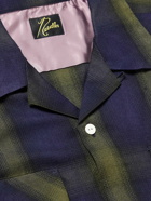 Needles - Convertible-Collar Checked Twill Shirt - Blue
