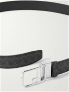 Dunhill - 3.5cm Logo-Print Cross-Grain Leather Belt - Black