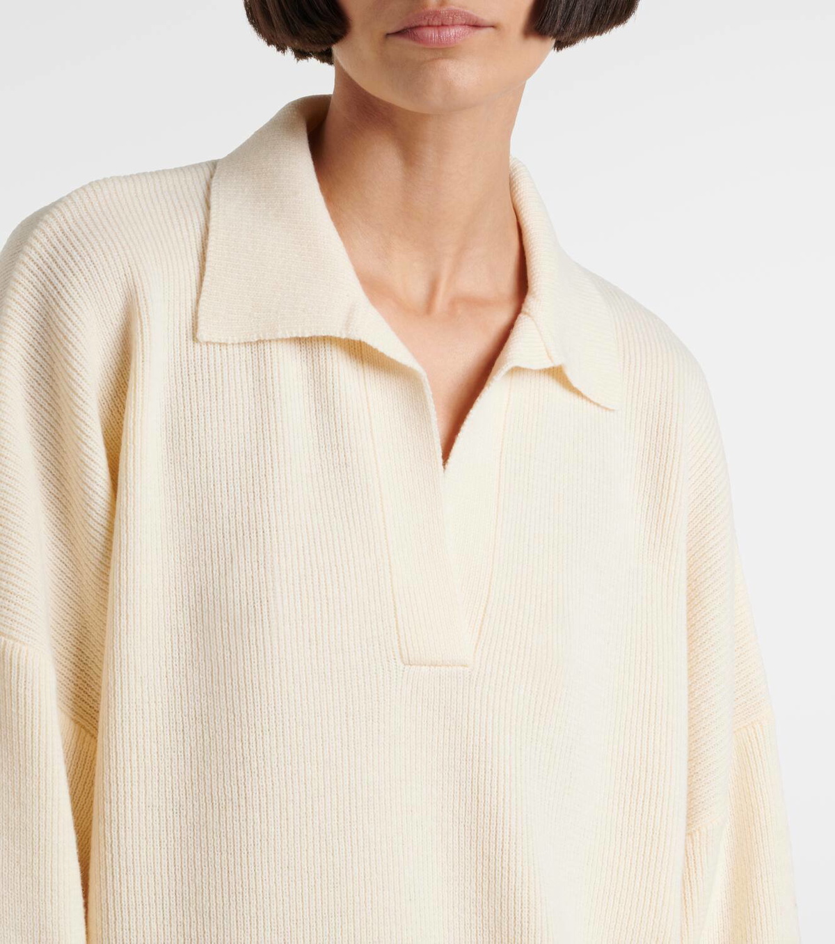 Fforme Louise wool and cashmere polo sweater