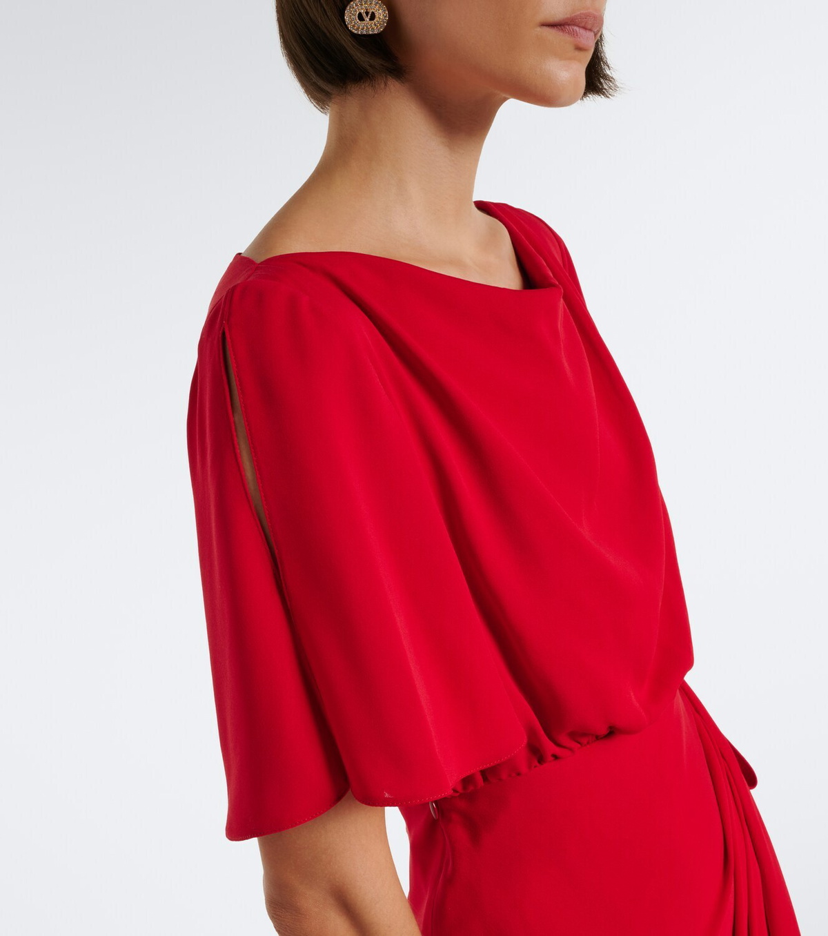 Valentino Draped silk georgette gown