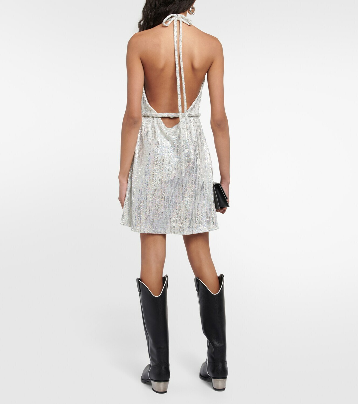 Dodo Bar Or Sequined halterneck minidress