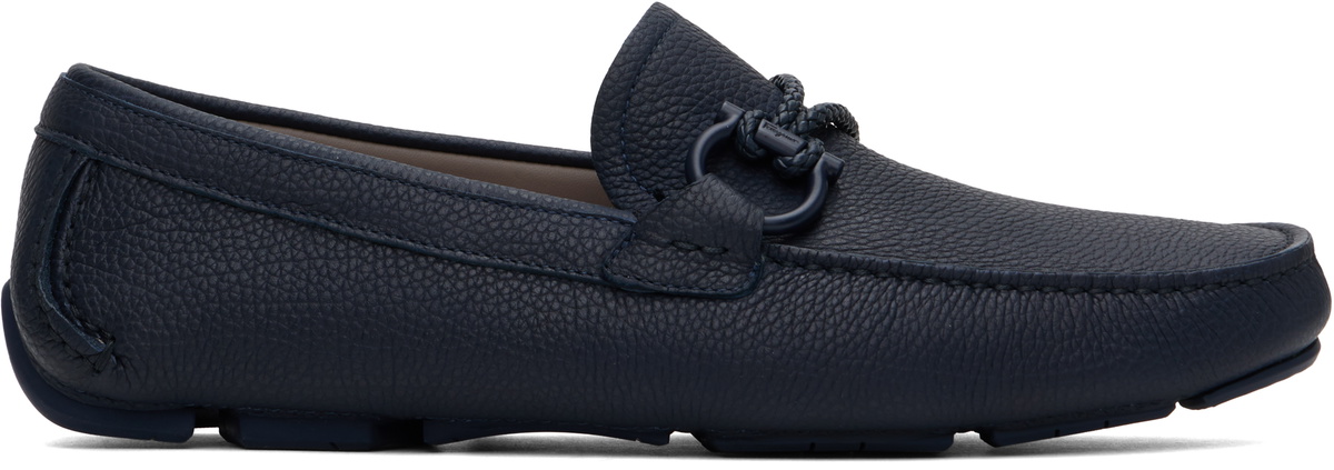 Ferragamo Navy Driver Loafers Salvatore Ferragamo