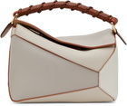 Loewe Taupe & Off-White Small Puzzle Edge Shoulder Bag