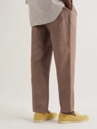 Loro Piana - Straight-Leg Washed-Linen Trousers - Brown