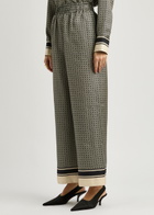 Esse Studios Signat Monogram Silk Trousers Black