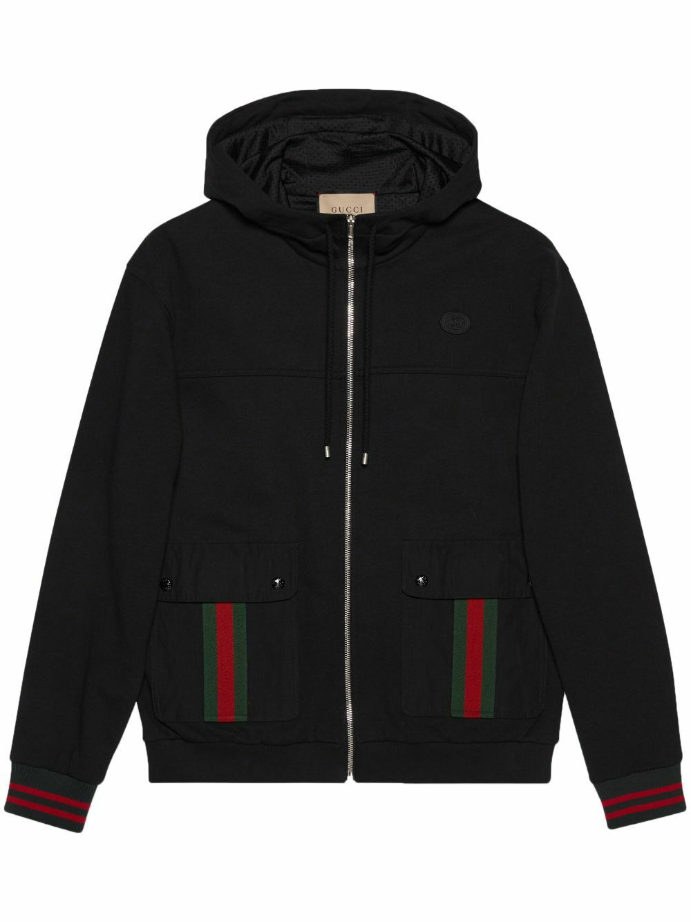 GUCCI - Web Detail Cotton Hoodie Gucci