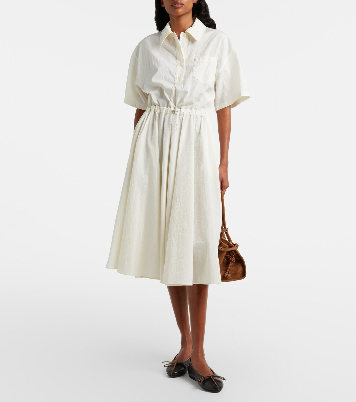 Prada Cotton-blend polo dress
