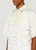 Abstract Motif Shirt in White