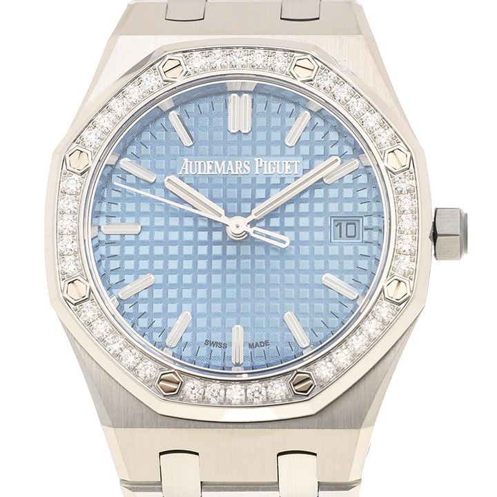Photo: Audemars Piguet Royal Oak Automatic Diamond Blue Dial Ladies Watch 77451ST.ZZ.1361ST.03
