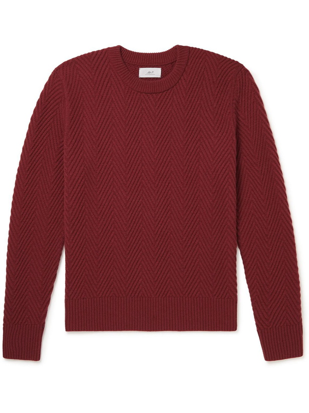 Photo: Mr P. - Herringbone Merino Wool Sweater - Red