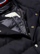 Moncler - Bess Convertible Nylon-Trimmed Quilted Wool Down Jacket - Blue