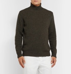 Caruso - Mélange Wool and Cashmere-Blend Mock-Neck Sweater - Green