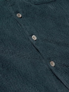 Mr P. - Garment-Dyed Cotton-Blend Corduroy Shirt - Blue