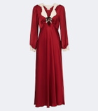 Rixo Larah lace-trimmed satin maxi dress
